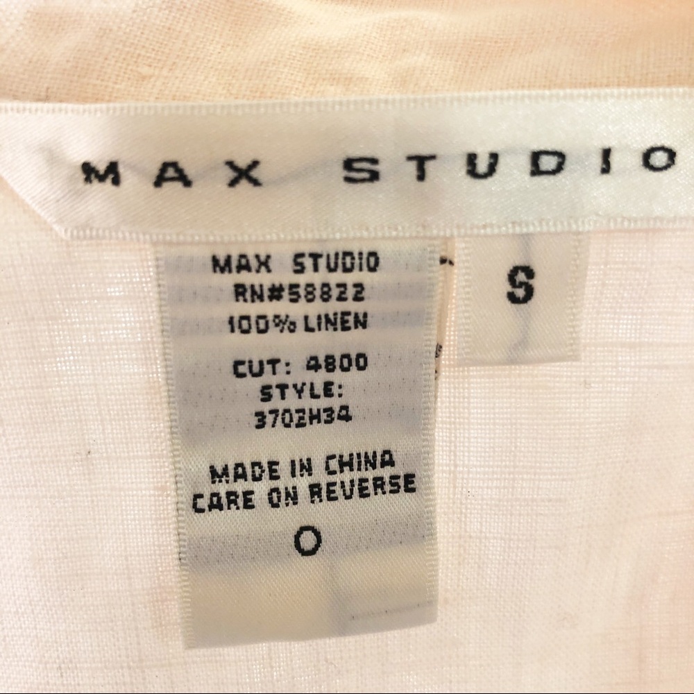 Max Studio Pink 100% Linen Blouse Size Small - Picture 5 of 5